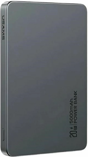 Magnetisk powerbank 5000 mAh 20W med MagSafe og PD, grå