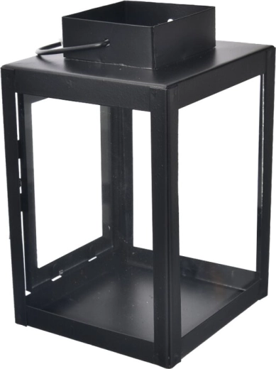 Dekorativ sort bliklanterne, sort 16 cm