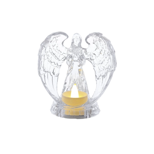 LED-lys Engel transparent 10,7 × 11,1 cm