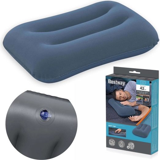 Oppustelig velourpude Bestway 42 × 26 cm