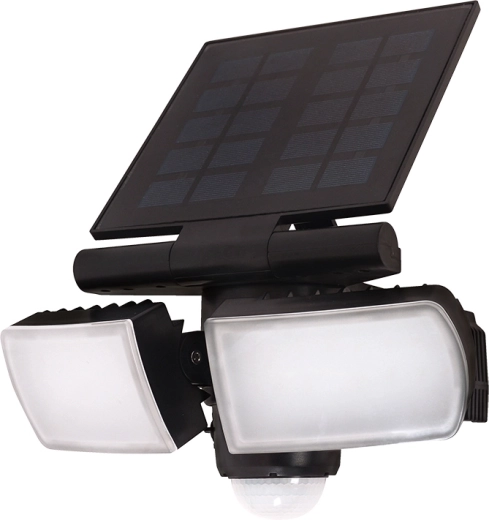 Solight LED-solcelledrevet udendørs projektør med sensor, 8 W, 600 lm, sort