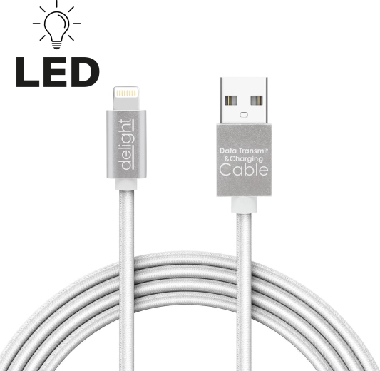 Lightning-datakabel til iPhone med LED-stik