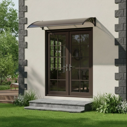 Elegant beskyttelse af indgangen mod regn og sol