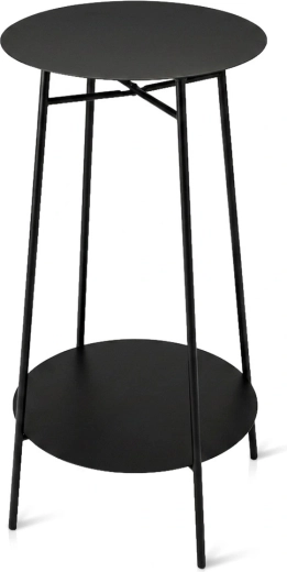 Sort metal-sidebord 30 × 60 cm