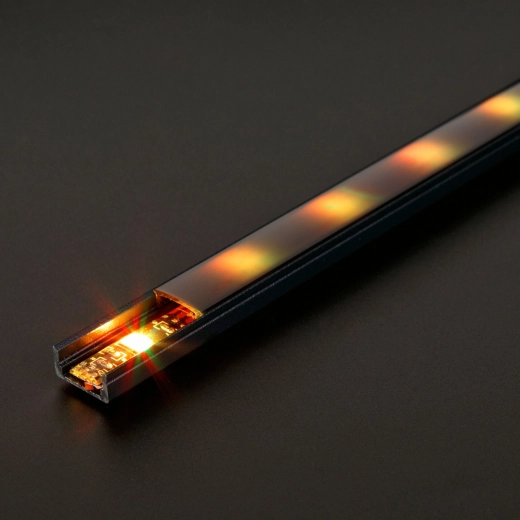 Sort U-aluminiumprofil til LED-strips