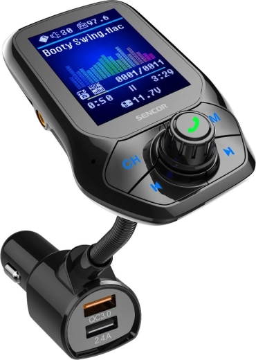 Sencor Bluetooth-FM-modulator til bilen med hurtigopladning