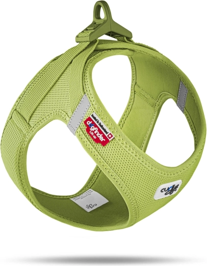 Curli air-mesh-sele til hund med spænde, lime, størrelse L (8–13 kg)