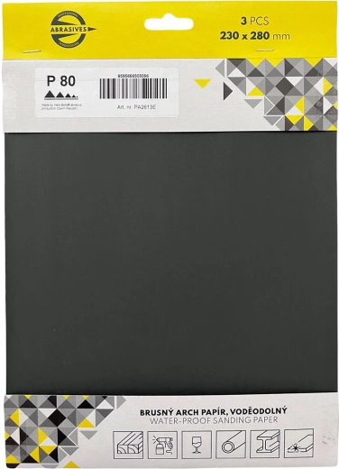 Vandslibepapir korn 60, 230 × 280 mm, 3 stk.