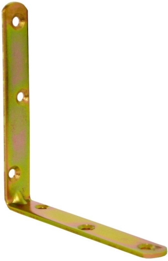 Vinkelbeslag med prægning 120 × 18 × 3 mm gul, galvaniseret (10 stk)