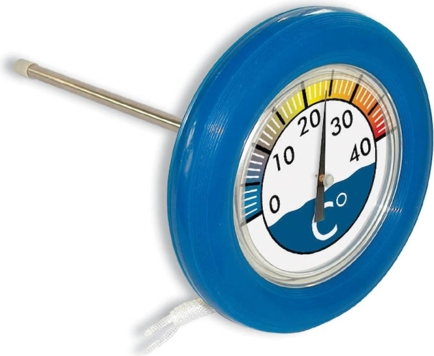 Rundt flydende pooltermometer