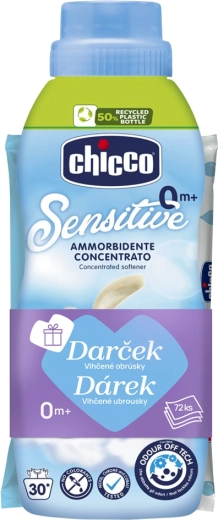 Chicco koncentreret skyllemiddel Baby Sensitive sød pudder 750 ml med 72 vådservietter