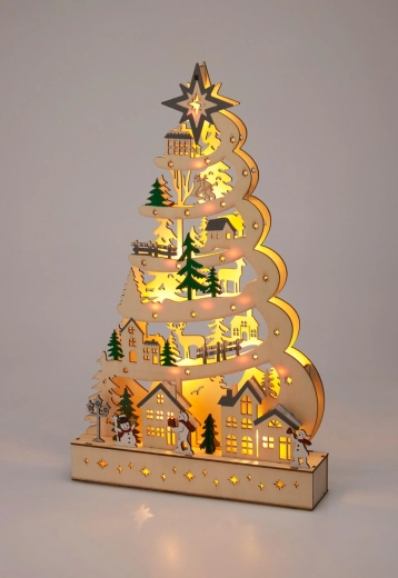 Træ juledekoration træ 45 cm med 15 LED