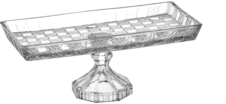 Rektangulært glasopsatsfad 28 × 14 × 10 cm