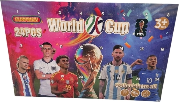 Adventskalender med fodboldspillermotiv - 1 stk.