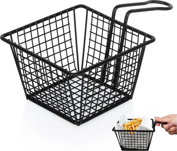 Pommes frites-kurv sort 22 × 13 × 8 cm