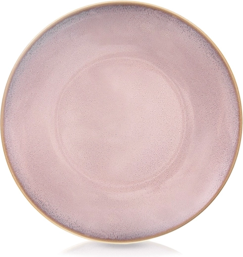 Lyserød flad keramisk middagstallerken Glaze 27 cm