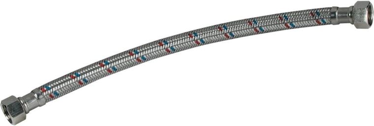 Rustfri tilslutningsslange 1/2" x 3/8" 40 cm