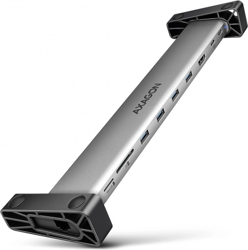 Axagon HMC-10HLS USB-C hub 9-i-1 med HDMI 4K/60 Hz, GLAN, kortlæser og PD 100 W