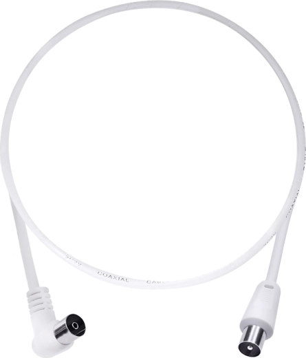Solight antennekoaksialkabel 3C2V med kombinerede stik 1,5 m hvid – 1 stk.