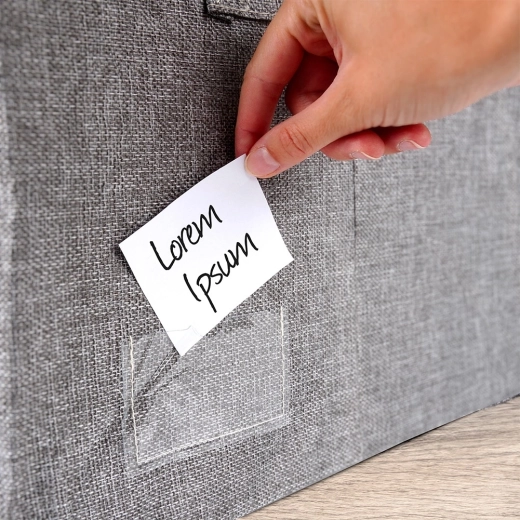 Gennemsigtige vinduer og mærkelomme for overskuelig sortering