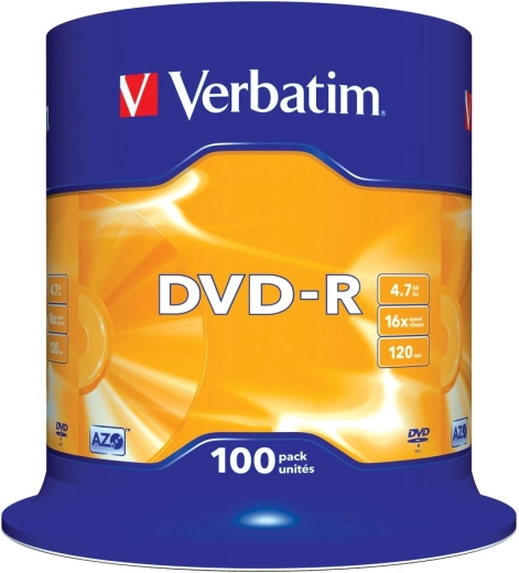 Verbatim DVD-R Matt Silver 4,7 GB 16x - 100 stk.