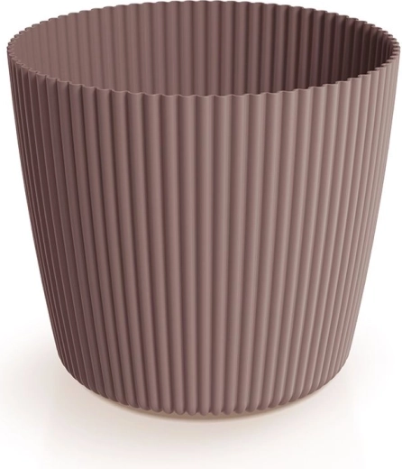 Milly Round blomsterpotte 14,6 cm marsala – rillet plastikcover til planter