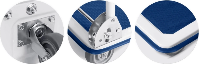 Drejelige gummihjul med metalforstærkning