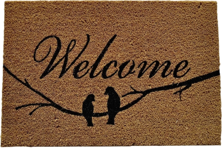 Dørmåtte af kokosfiber og PVC 40 × 60 cm Welcome