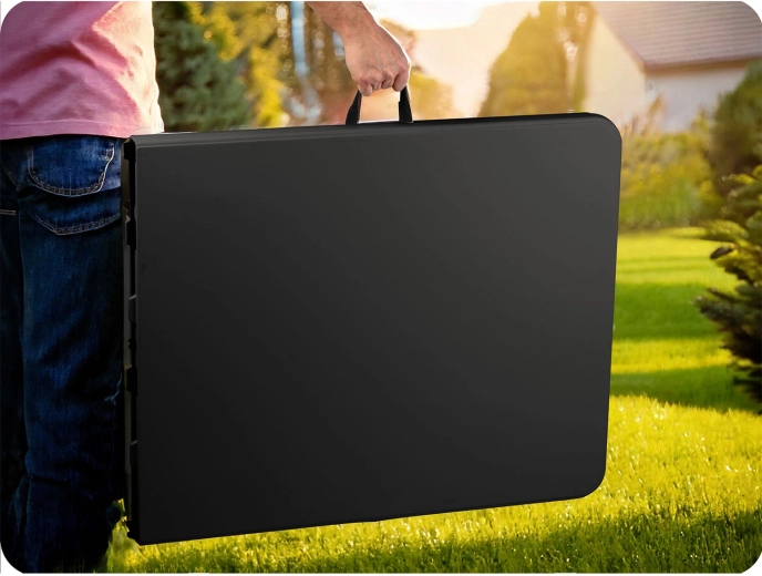 Klap sammen til en kuffert og tag det med