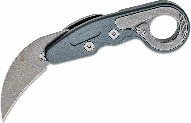CRKT Provoke Compact karambit foldekniv 5,7 cm, stonewash, aluminium
