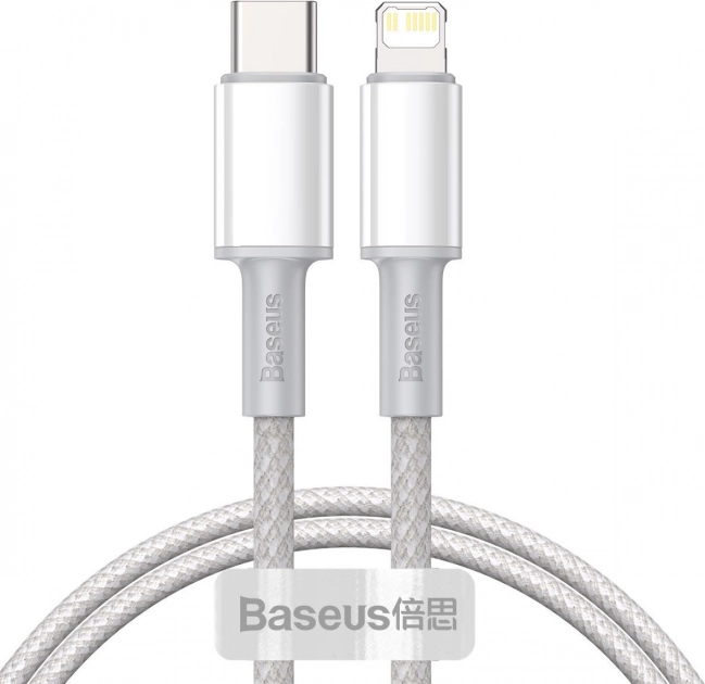 Baseus flettet USB‑C til Lightning‑kabel 20W PD, 1 m, hvid
