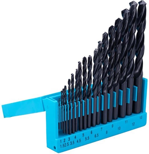 Sæt HSS-metalbor 1,0–13,0 mm, 19 dele
