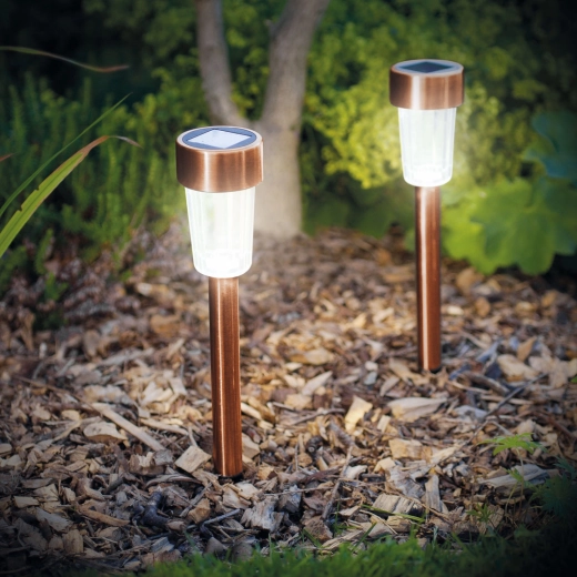 LED-soldrevet havelampe i bronze
