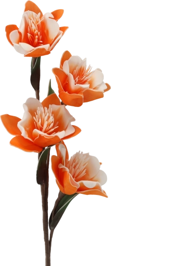 Dekorativ kunstig blomst 86 cm orange