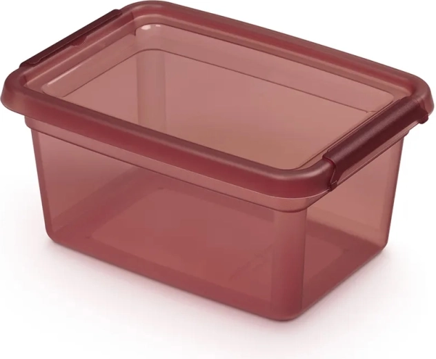 Basestore madboks til fødevarer med låg og clips, rhubarb 1,5 l
