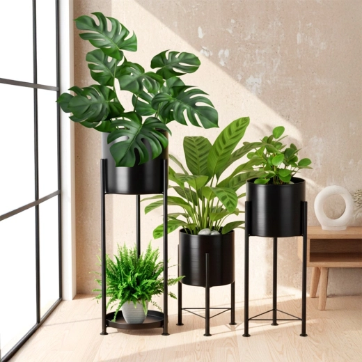 Tre højder til en effektfuld præsentation af grønne planter