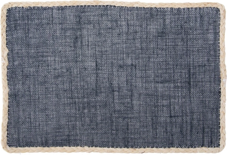 Rektangulær bordskåner 45 × 30 cm, mørkeblå med beige kant