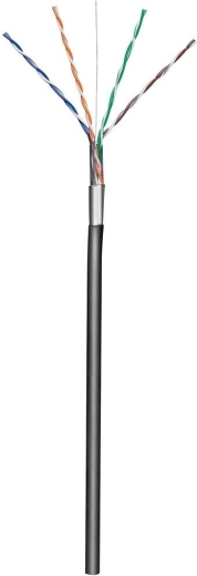udendørs skærmet kabel F/UTP Cat5e CCA 4x2 massiv 305 m sort