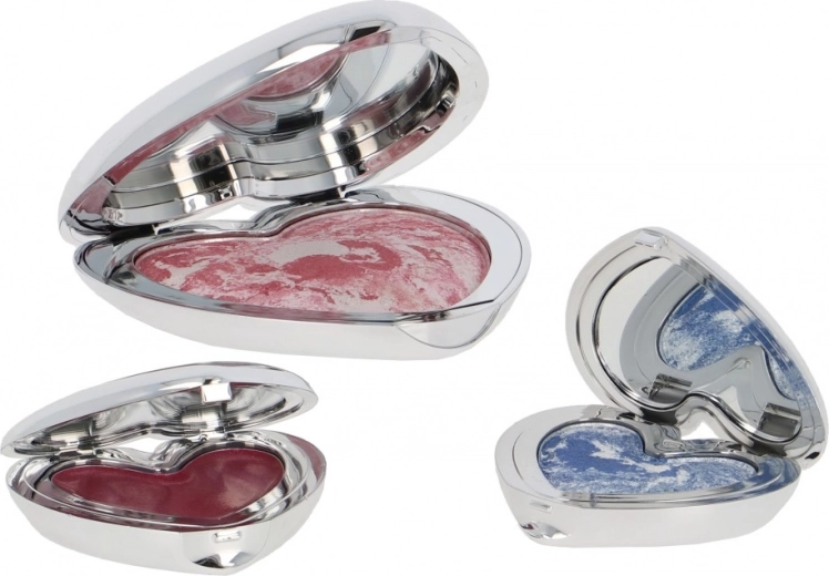 Blush og øjenskygger med marmoreret finish