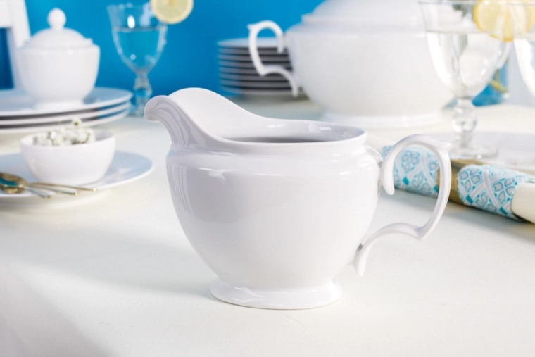 Strålende hvidt porcelæn med høj glans