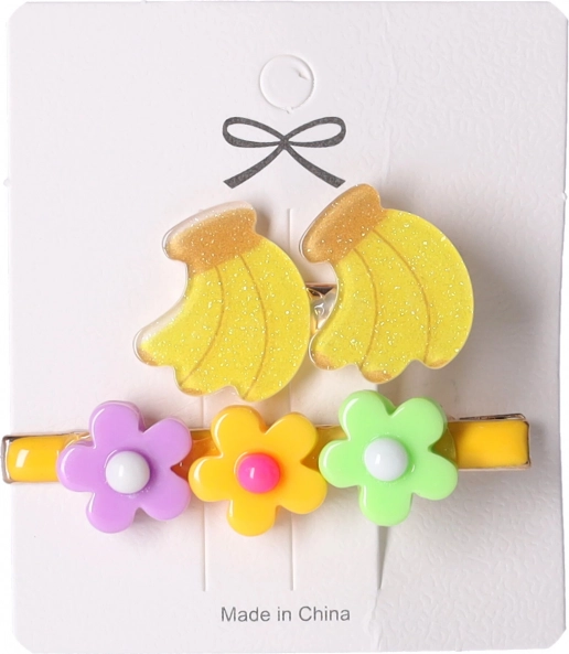 Sæt med 2 hårspænder – banan