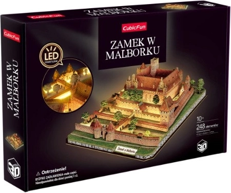3D-puslespil CubicFun Malbork-slottet med LED-belysning - 1 stk.