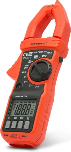 Digitalt tangamperemeter Maxwell med automatisk områdevalg, NCV og måling af AC-strøm op til 600 A
