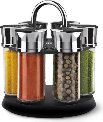 Lamart Spice krydderiglas med drejestativ, 6 stk.