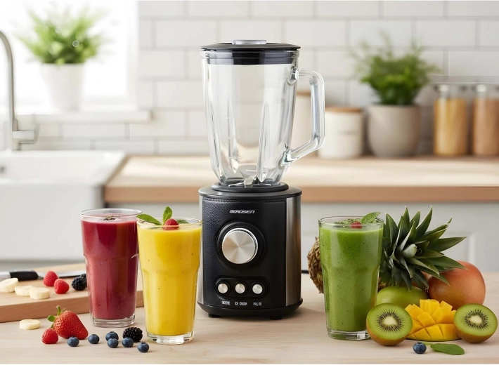 Kraftig motor og knive i rustfrit stål