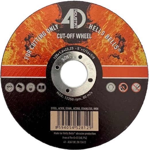 Skæreskive til stål og rustfrit stål 125 × 1,6 × 22,2 mm