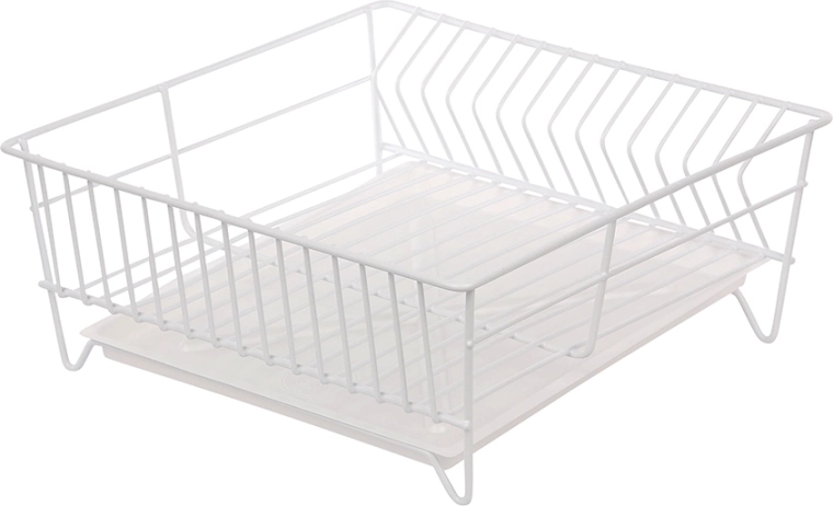 Metpol firkantet opvaskestativ 32 cm hvid med bakke