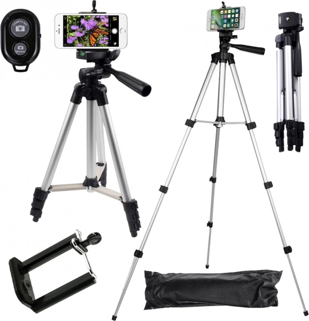 Telefonstativ med Bluetooth-fjernbetjening 4-i-1