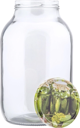 Glaskonserveringsglas Twist 4 l med skruelåg agurk 100 mm (6 låse)