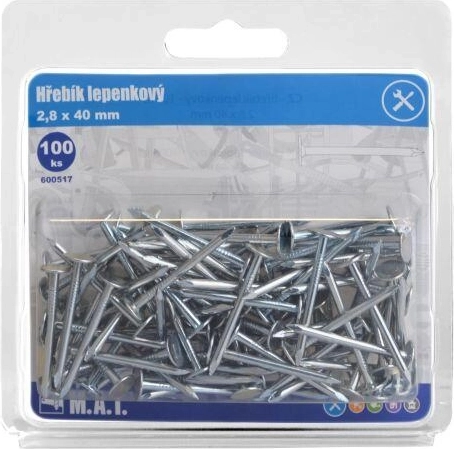 Tagpap-søm 40 × 2,8 mm, galvaniserede (100 stk.)